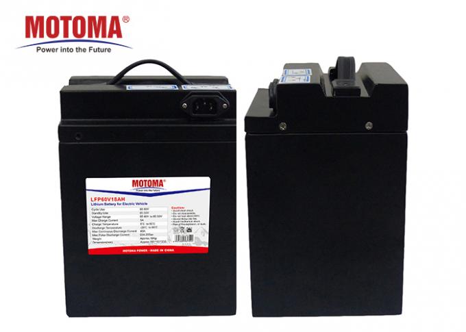 Alto potere elettrico caricantesi veloce della batteria 60V 18Ah del motorino Lifepo4 0